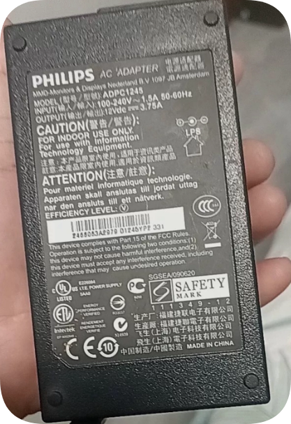 *Brand NEW*Replacement DC12V3.75A 45W Power Adapter for PHILIPS ADPC1245 Power Supply